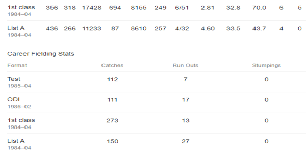 Steve Waugh Stats