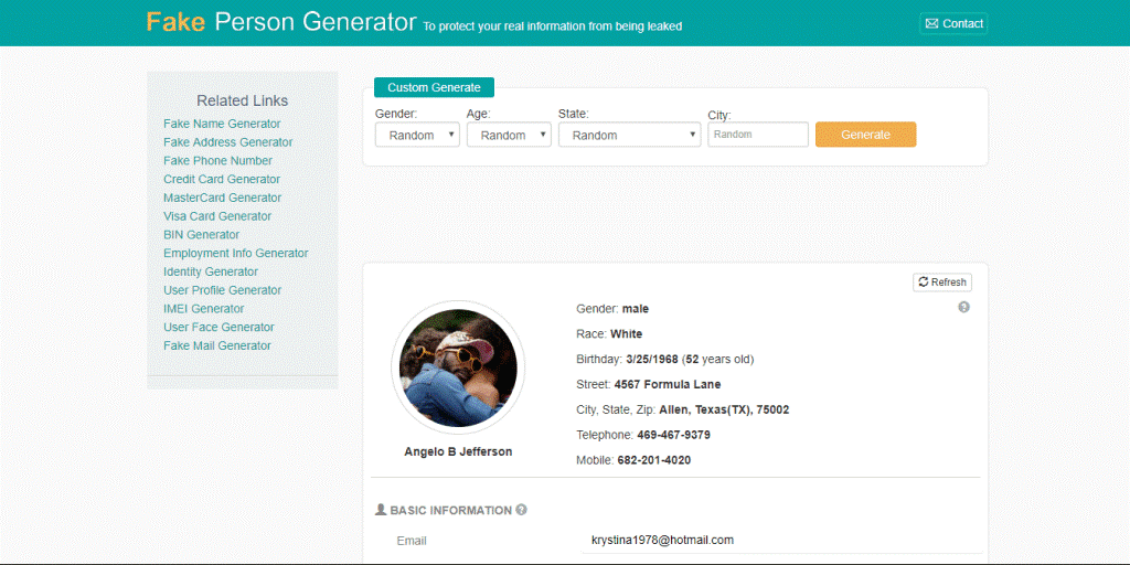 Fakepersongenerator