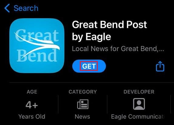 get the great bend post app directly from “Google play store” or “App store”