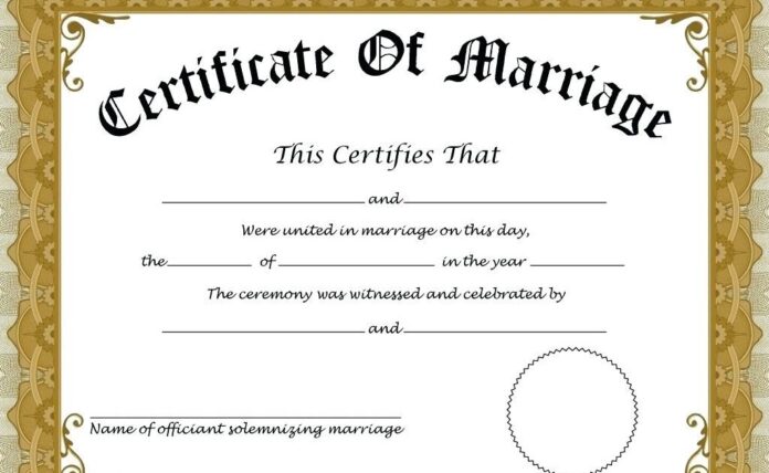 marriage certification